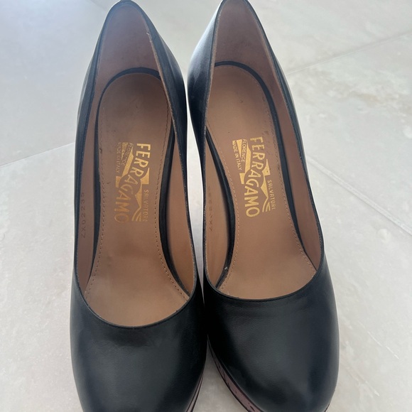 Gently used Ferragamo black pump wedge - Picture 7 of 7